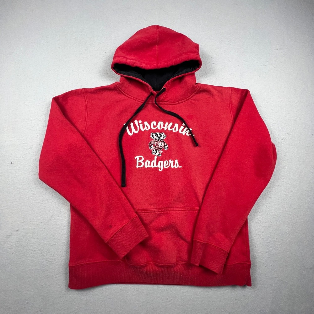 Stadium Athletics Hoodie Men L Red Wisconsin Badgers Embroidered NCAA Gameday‎